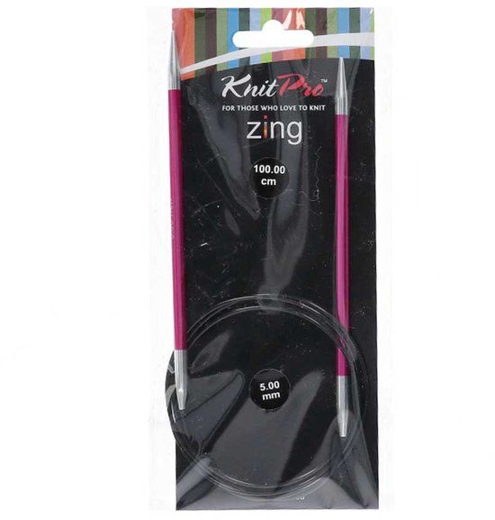 KNIT PRO KP47161 Zing: Vaste ronde breipelden: 100cm x 5.00mm, 5mm, Roze