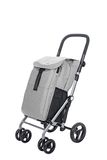 Carlett Pack Classic Duo | Opvouwbare boodschappentrolley | 4 wielen | capaciteit 25 kg | 53 liter hoofdtas, 10 liter koeltas en achterzak | kleur: grijs