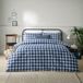 furn. Hartsford Check Bedrukt Dekbedovertrek - Eenpersoons - Navy