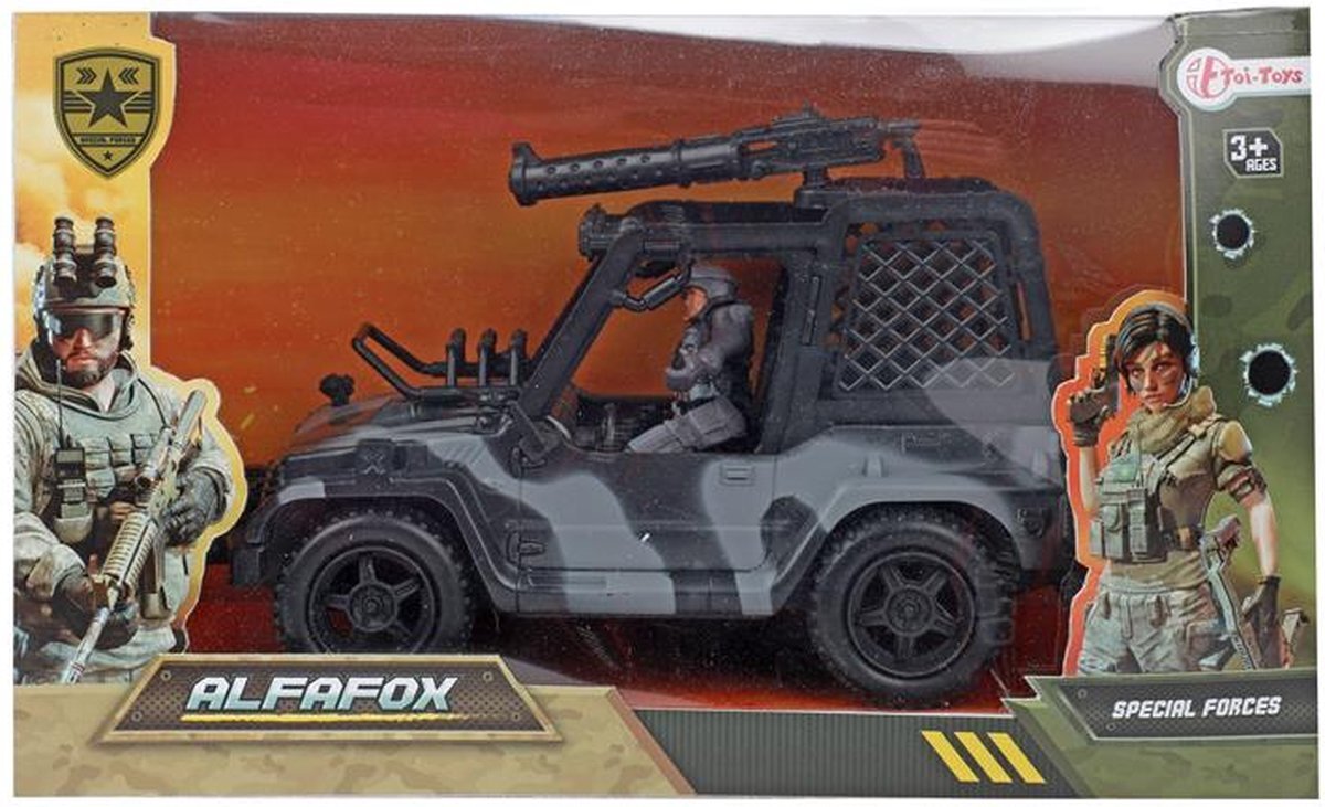 Toi Toys Toi Toys Alfafox Jeep + militair figuur