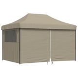 Syfax Partytent Partytent inklapbaar pop-up met 4 zijwanden taupe