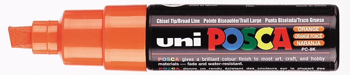 Posca uni-ball Paint Marker op waterbasis PC-8K lichtoranje