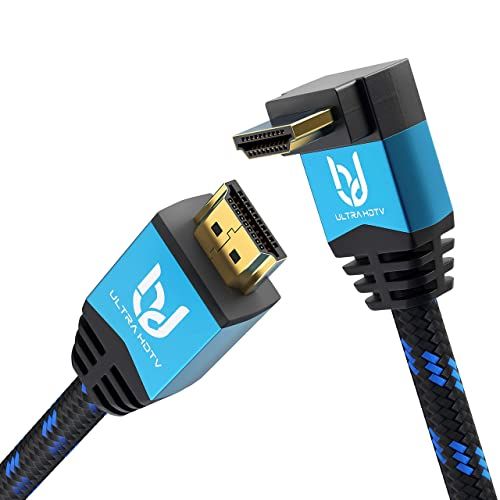 Ultra HDTV 4K HDMI kabel - 3m met 1x Haakse 90° Stekker, 18Gbps Premie High Speed HDMI 2.0b, UHD 4K@60Hz, 2160p, 4:4:4, HDR10 +, 3D, ARC, Ethernet, Dolby Vision, Blu-ray Speler, PS4 Pro, Xbox, TV, Monitor