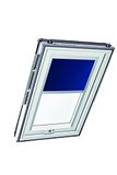 Origineel Roto Origineel Rolo Exclusiv ZRE - Geleiderail Zilver - Daglichtrolgordijn voor Roto Dakvensters Serie Designo R6/R8, i8 en Classic 64/84 - Maat 094/140 | 09/14 - Stof Blauw
