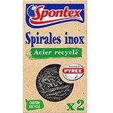 SPONTEX - Spiraal van gerecycled roestvrij staal - 2 spiralen van roestvrij staal - Recycle* roestvrij staal
