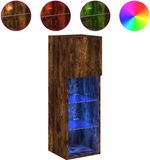 vidaXL Tv-meubel LED-verlichting 30,5x30x90 cm gerookt eikenkleurig