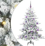 vidaXL Sapin de Noël artificiel articulé blanc 150 cm PVC et acier