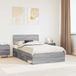 vidaXL Bedframe Grijs Sonoma 135 x 190 cm Massief grenenhout