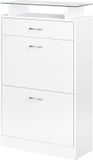 HOMCOM Klapbare schoenenkast - MDF - 60x24x105,5cm - Wit