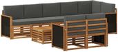 vidaXL - Salon d'angle - Acacia massif - Naturel et anthracite - 4 places