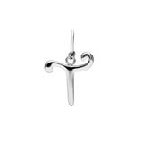 Lucardi Dames Stainless steel bedel letter - Hanger - Staal - Zilverkleurig