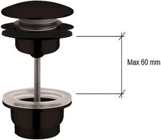 Plieger Afvoerplug Mat Zwart 2 in 1