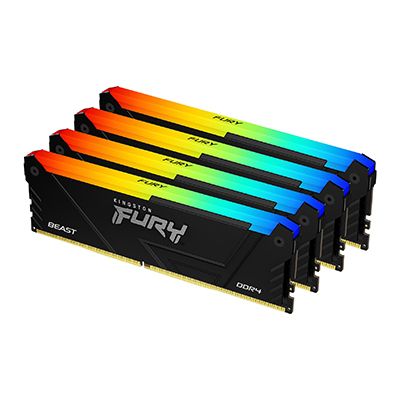 Kingston FURY Beast RGB 64GB (4x16GB) DDR4 3200MHz CL16 Memory Kit
