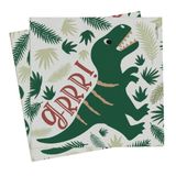 ScrapCooking - 20 dino servetten 33 x 33 cm - decoratie verjaardag dinosaurus, groen