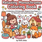 Easy & Relaxing Monochrome Coloring Book