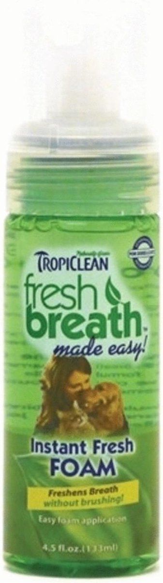 Tropiclean Fresh Breath Instant Fresh Foam - Gebitsverzorging - 133 ML