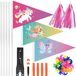 Drapeaux de vélo Enfants - Lot de 3 - Licorne, sirène et papillon