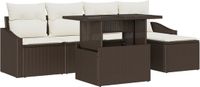 vidaXL Tuinbank Set Bruin en Crème polyrattan