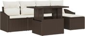 vidaXL Tuinbank Set Bruin en Crème polyrattan