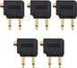 Allecto plus Adaptateur d'avion pour casque 3,5 mm mâle vers 3,5 mm femelle Connecteur 5 pièces