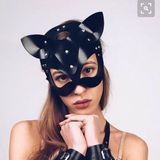 New Age Devi Bol Luxe Cosplay Masker - Zwart - PU Leer - Kat - Sexy - Masquerade