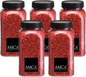 Mica Decorations decoratie stenen/granulaat - 2 stuks - 650ml - rood