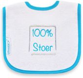 Funnies Babyslabbertje 100% Stoer Wit/Turquoise 36311