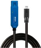 LINDY 43380 USB-kabel USB 3.2 Gen1 USB-A bus, USB-C stekker 5.00 m Zwart/blauw