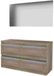 Basic-Line Ultimate 46 Badkamermeubelset - 120 x 46 cm - Greeploos - 4 Lades - Wastafelblad - Spiegel met Indirecte LED Verlichting - Scotch Oak