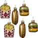 Decoris Kersthangers snacks - 6x stuks - goud - glas