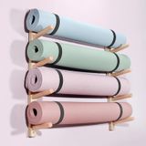 Organisateur de tapis de yoga en bois pour plusieurs tapis