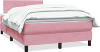 vidaXL Boxspringbed met matras, fluweel, roze, 120x220 cm