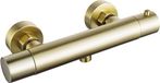 FortiFura Calvi robinet de douche thermostatique - Montage en applique - Laiton brossé - PVD