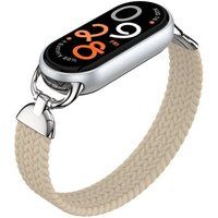 SZSMART Armband Elegant gevlochten nylon horlogebandje met elastiek voor Xiaomi 9 Apricot
