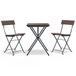 vidaXL 3-delige Bistroset Inklapbaar Poly Rattan Bruin