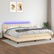 Maison Exclusive - Boxspringbed met matras en LED-verlichting, crème kleur, 200x200 cm, textiel