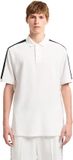 Armani Exchange Short Sleeve Polo Shirt with Shoulder Stripes - White