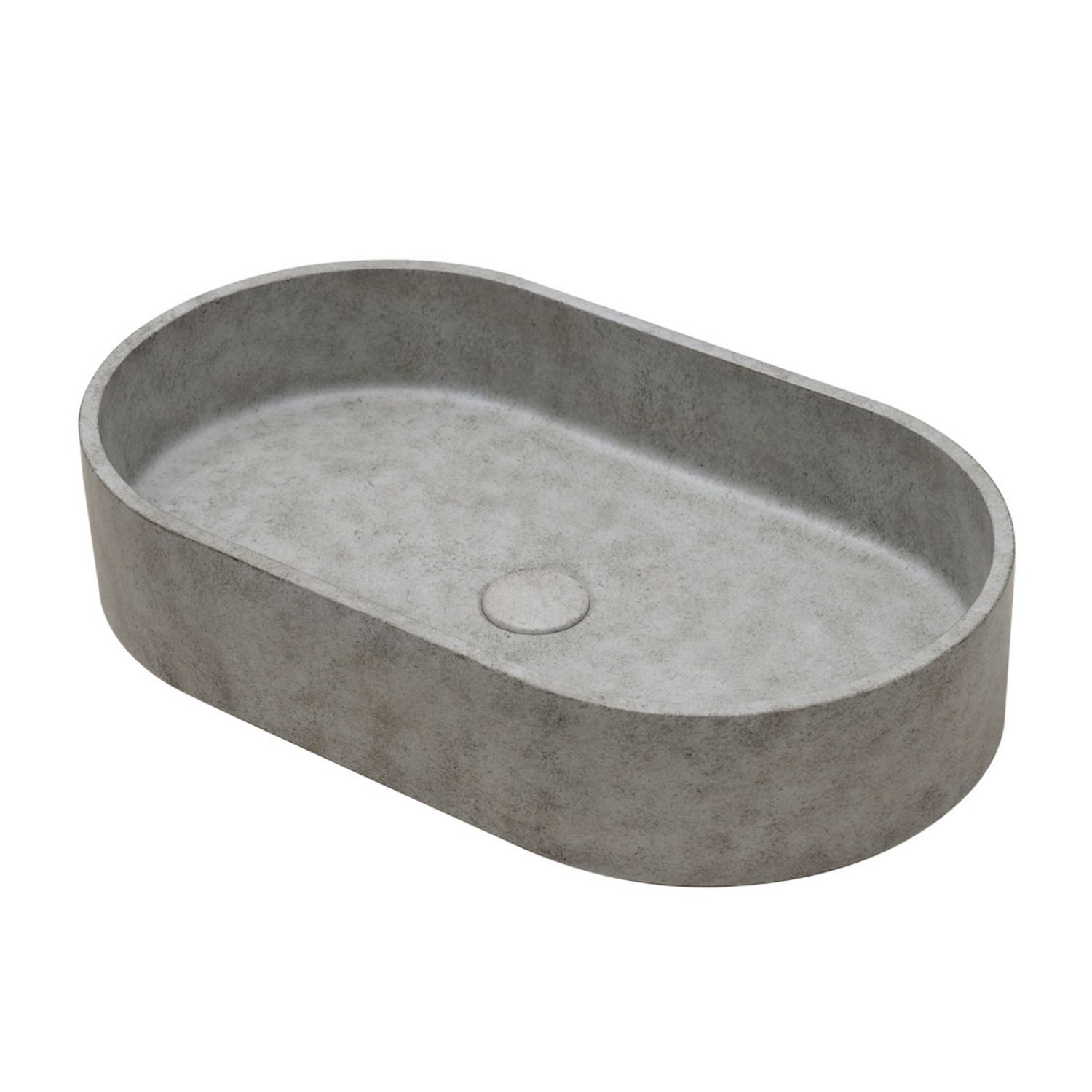 Ideavit idea.form Waskom - 60x35x12 cm - Ovaal - Beton - Licht grijs
