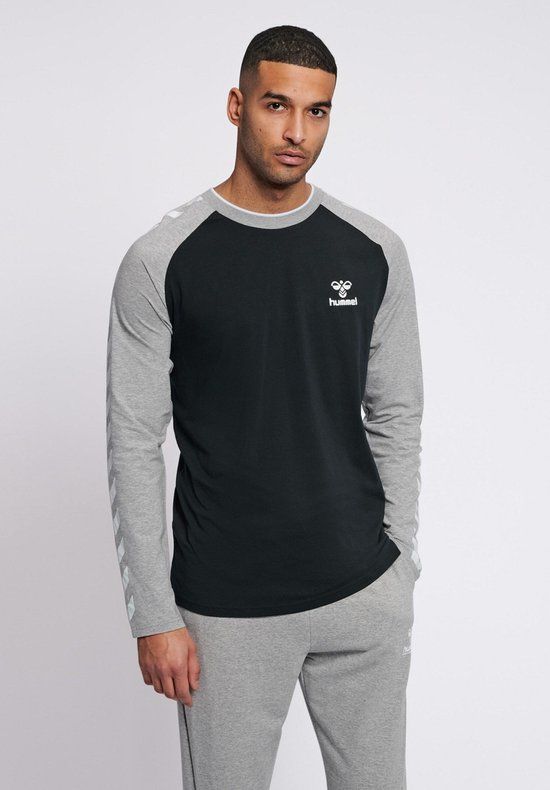 Hummel functioneel shirt Zwart-S - Heren - Maat S - Lange mouw - Katoen - Fitness & Training - Lente/Zomer 2020