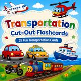 Transportation Cut-Out Flashcards: 25 Fun Transportation Cards