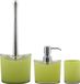 MSV Toiletborstel in houder/zeeppompje/beker - badkamer set Aveiro - kunststof - lime groen