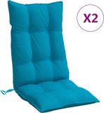 vidaXL Stoelkussens 2 st hoge rug oxford stof lichtblauw