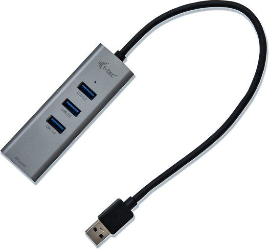 i-Tec Metal USB 3.0 Hub 3 Port + Gigabit Ethernet Adapter - U3METALG3HUB