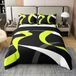 Parure de lit, king size, rayures abstraites, 100% coton, 3 pièces