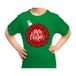 Bellatio Decorations Foute kerst shirt / t-shirt - grote kerstbal merry christmas groen voor kinderen - kerstkleding / christmas outfit 116/134