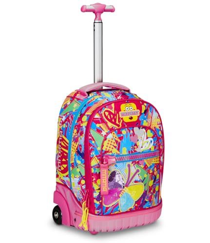 Mitama Trolley Run School Butterfly, dubbel vak, roze, basisschool en vrije tijd, meisjes, Roze, Eén maat, schooltrolley