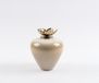 Vase Florena B22 x T22 x H28 cm Verre Vanille Mokka Fait main