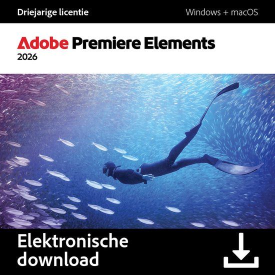 Adobe Photoshop & Premiere Elements 2026 - Foto's & Video's Bewerken - 3 Jaar Licentie - AI - Windows/Mac - Download