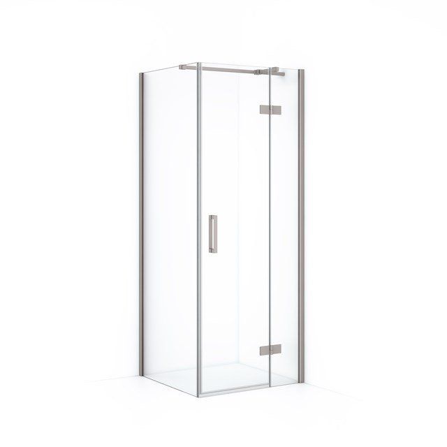 Maxaro Douchecabine Diamond 80x70cm 8mm Helder Veiligheidsglas Geborsteld RVS met Draaideur