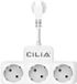 Multiprise - Câble multifonction - 2000 W - 10/16 A AC 230 V - Blanc et Noir